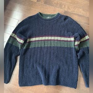 Vintage Navy Striped Knit Sweater